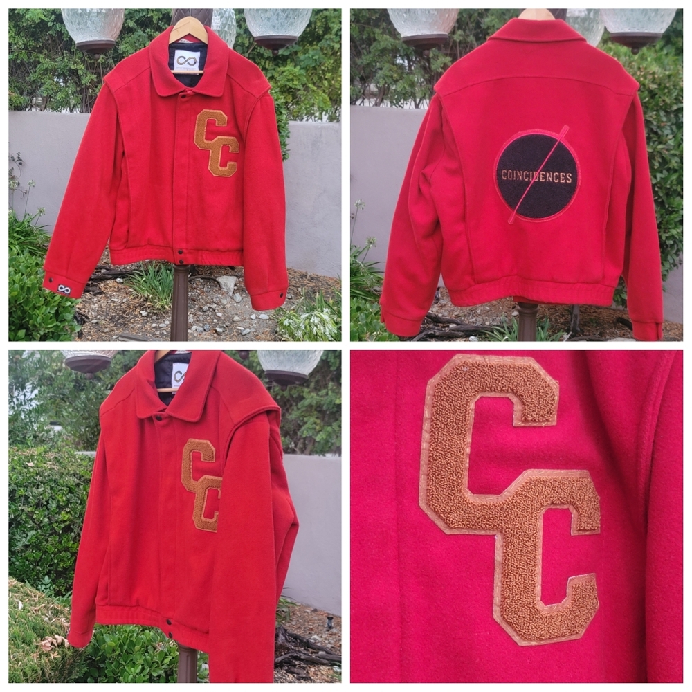 Continual Coincidences Brand Upcycled Vtg Wool Blend Bomber Jacket